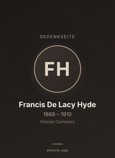 Gedenkportrait von Francis De Lacy Hyde