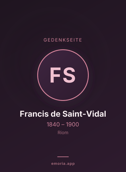 Gedenkportrait von Francis de Saint-Vidal