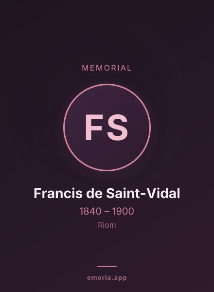 Memorial portrait of Francis de Saint-Vidal