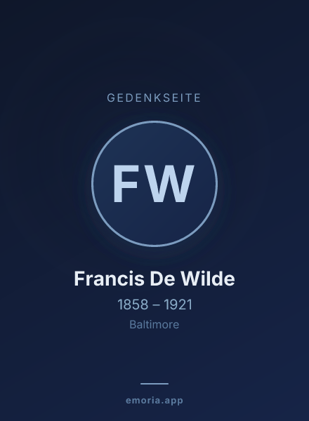 Gedenkportrait von Francis De Wilde