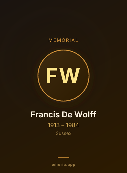 Memorial portrait of Francis De Wolff