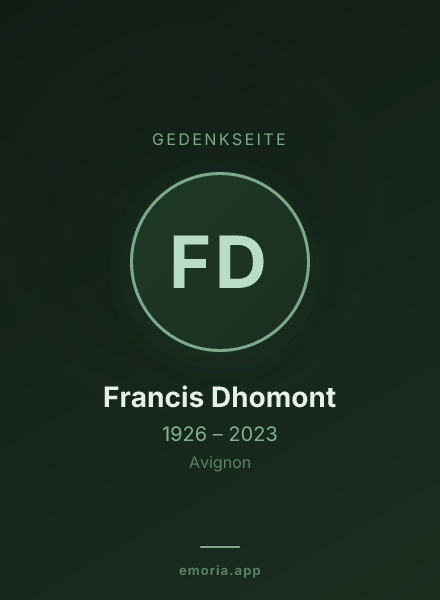Gedenkportrait von Francis Dhomont
