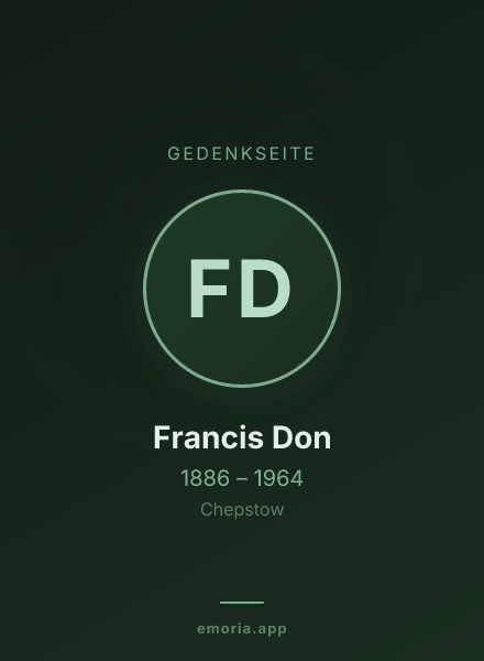 Gedenkportrait von Francis Don