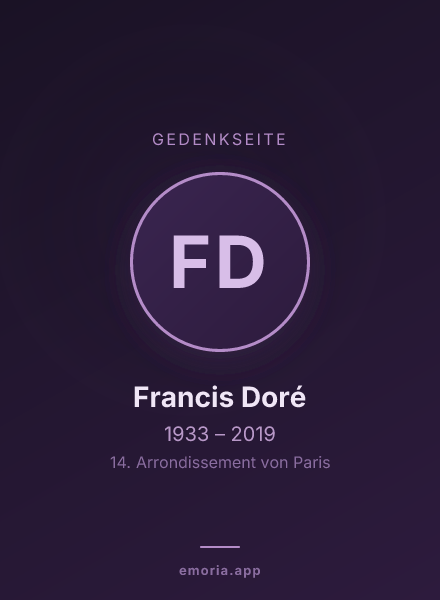 Gedenkportrait von Francis Doré