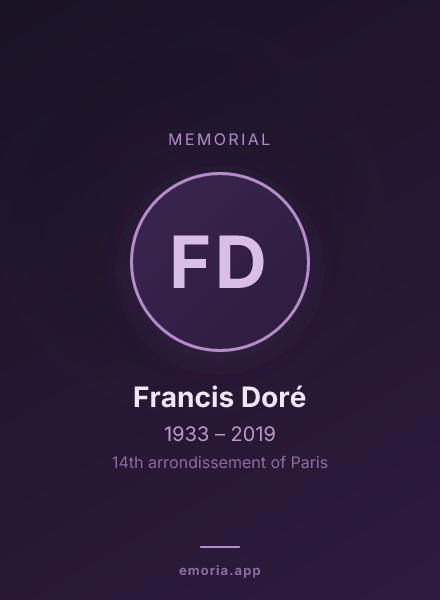 Memorial portrait of Francis Doré