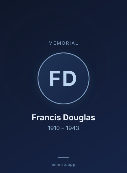 Memorial portrait of Francis Douglas