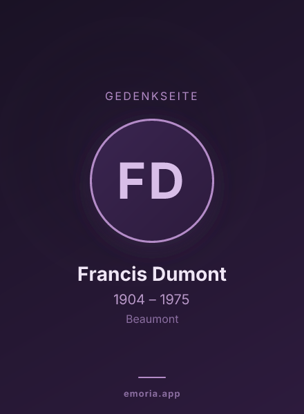 Gedenkportrait von Francis Dumont