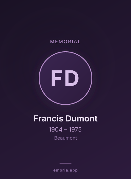 Memorial portrait of Francis Dumont