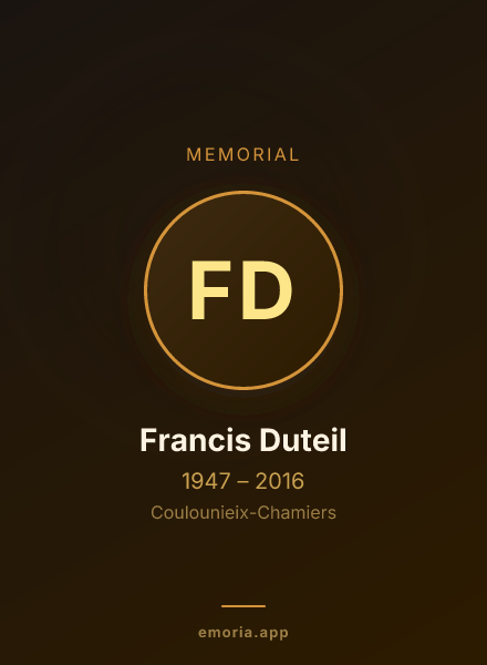 Memorial portrait of Francis Duteil