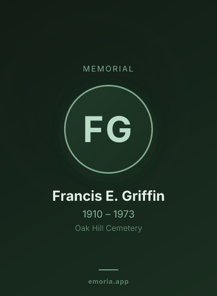 Memorial portrait of Francis E. Griffin