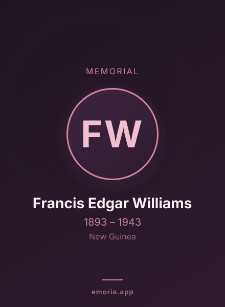 Memorial portrait of Francis Edgar Williams