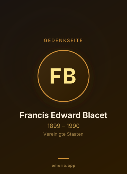 Gedenkportrait von Francis Edward Blacet