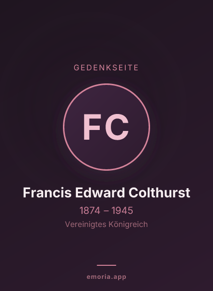 Gedenkportrait von Francis Edward Colthurst