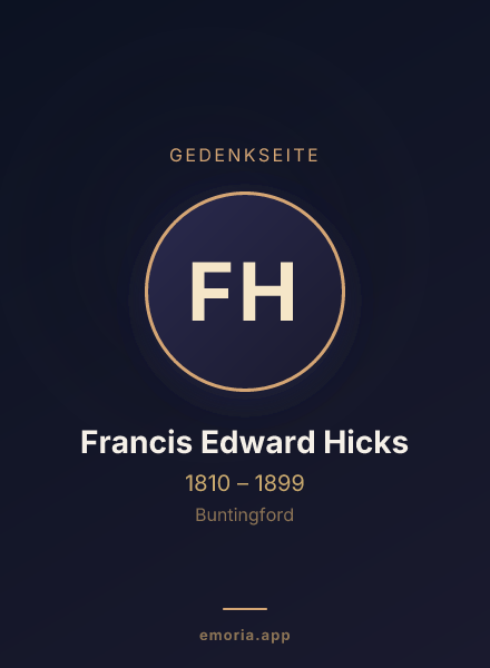 Gedenkportrait von Francis Edward Hicks