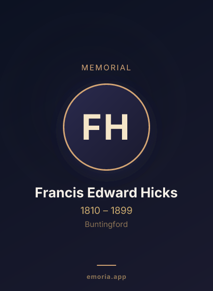 Memorial portrait of Francis Edward Hicks