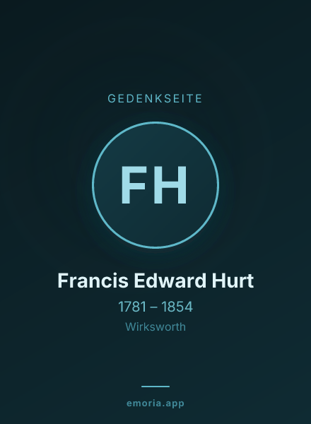 Gedenkportrait von Francis Edward Hurt