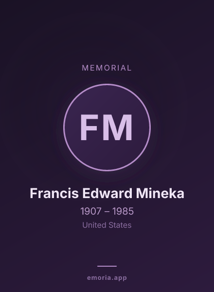 Memorial portrait of Francis Edward Mineka