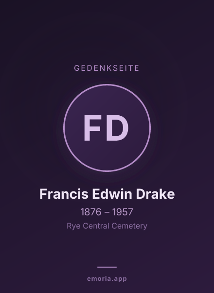 Gedenkportrait von Francis Edwin Drake