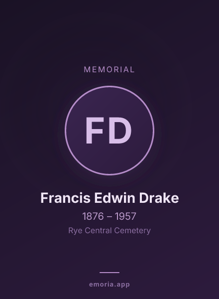 Memorial portrait of Francis Edwin Drake