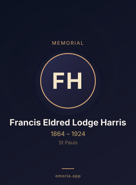 Memorial portrait of Francis Eldred Lodge Harris