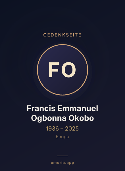 Gedenkportrait von Francis Emmanuel Ogbonna Okobo