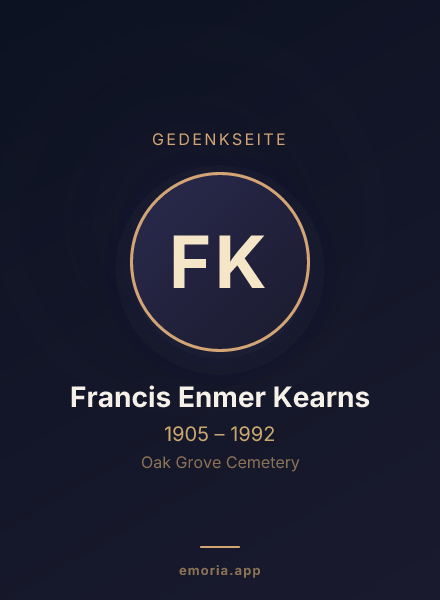 Gedenkportrait von Francis Enmer Kearns