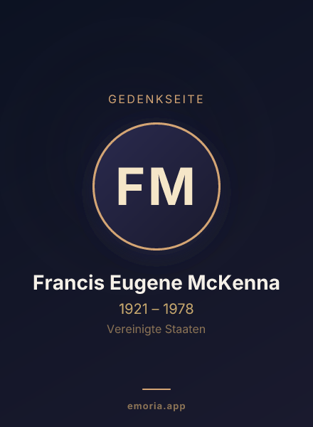 Gedenkportrait von Francis Eugene McKenna