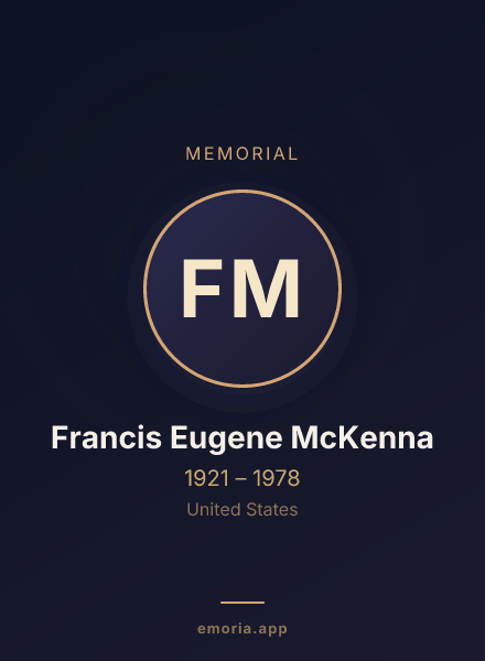 Memorial portrait of Francis Eugene McKenna
