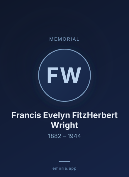 Memorial portrait of Francis Evelyn FitzHerbert Wright