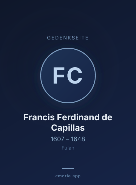 Gedenkportrait von Francis Ferdinand de Capillas
