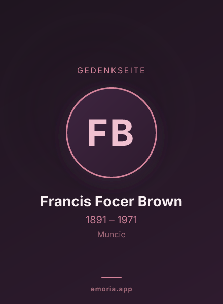 Gedenkportrait von Francis Focer Brown