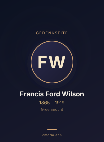 Gedenkportrait von Francis Ford Wilson