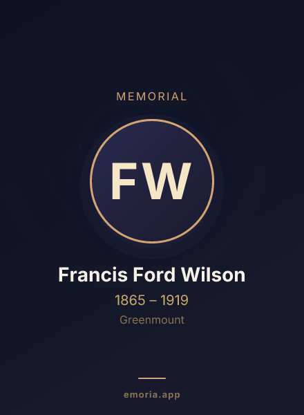Memorial portrait of Francis Ford Wilson