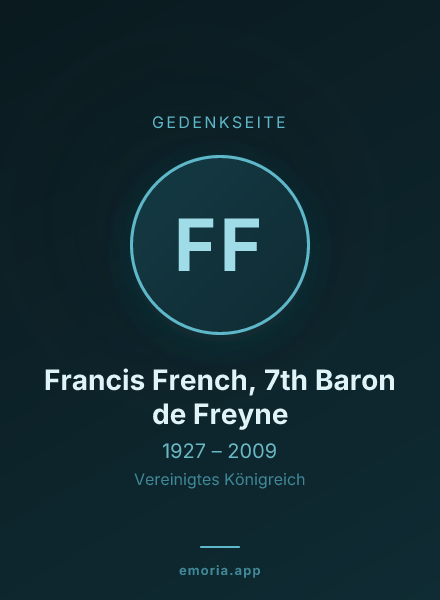 Gedenkportrait von Francis French, 7th Baron de Freyne