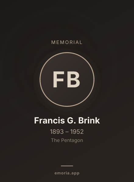 Memorial portrait of Francis G. Brink