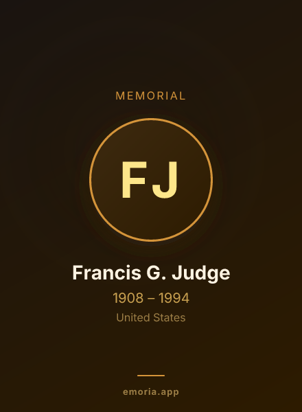 Memorial portrait of Francis G. Judge