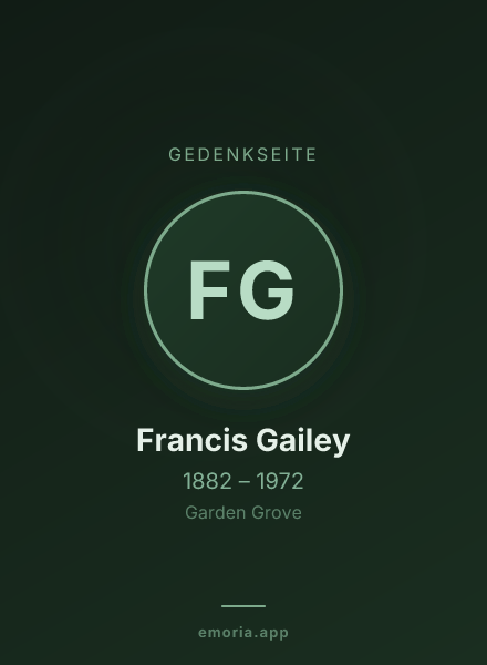 Gedenkportrait von Francis Gailey