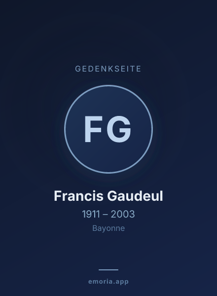 Gedenkportrait von Francis Gaudeul