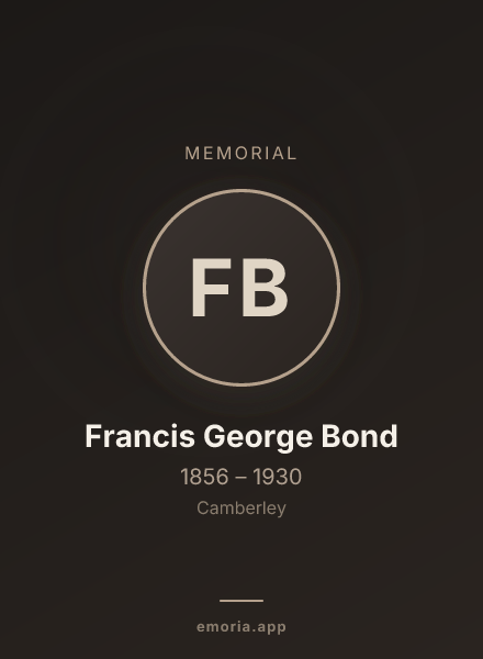 Memorial portrait of Francis George Bond