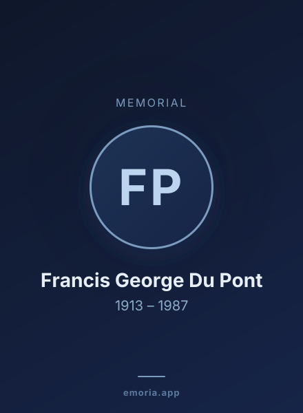 Memorial portrait of Francis George Du Pont