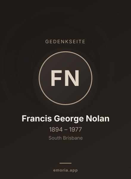 Gedenkportrait von Francis George Nolan