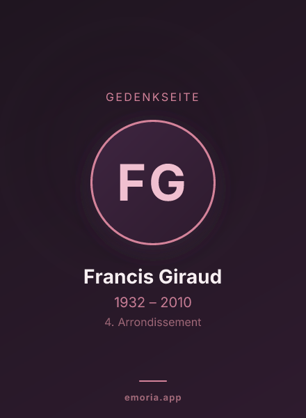 Gedenkportrait von Francis Giraud