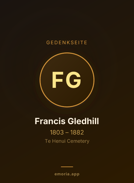 Gedenkportrait von Francis Gledhill