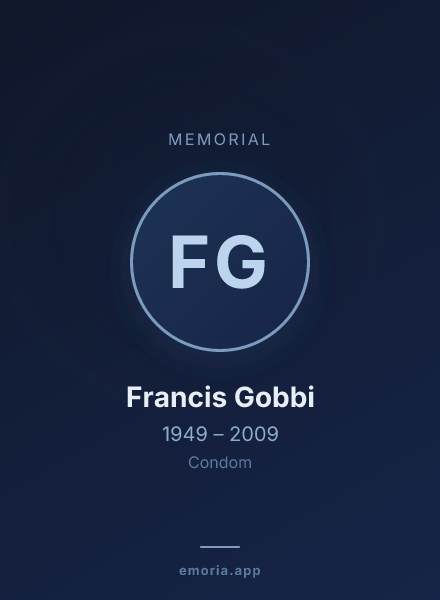 Memorial portrait of Francis Gobbi