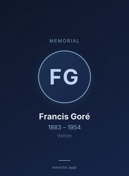 Memorial portrait of Francis Goré