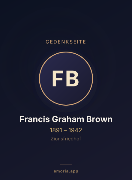 Gedenkportrait von Francis Graham Brown