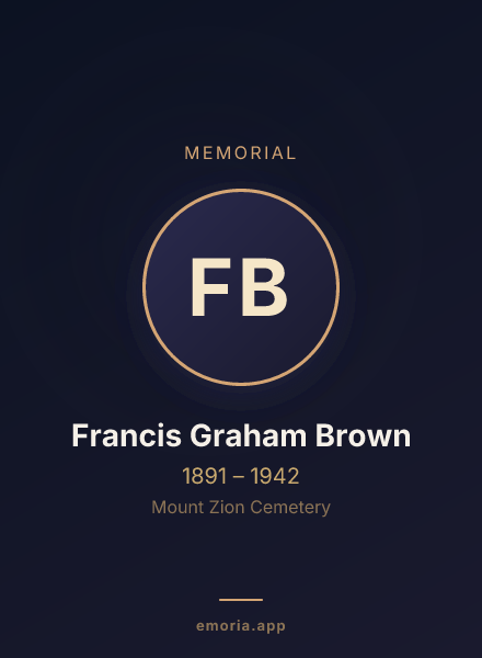 Memorial portrait of Francis Graham Brown
