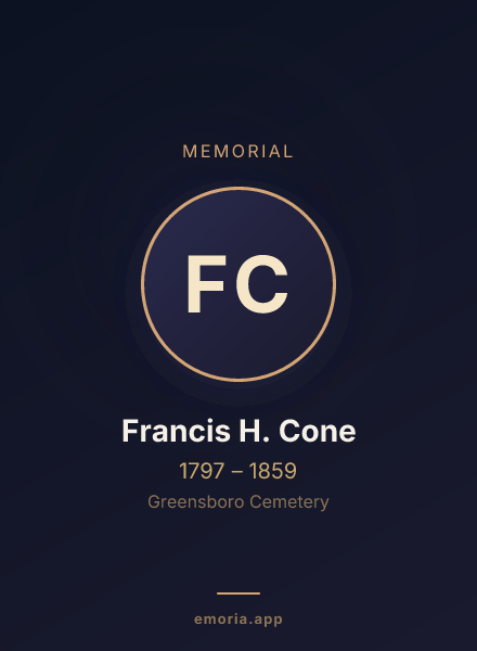 Memorial portrait of Francis H. Cone