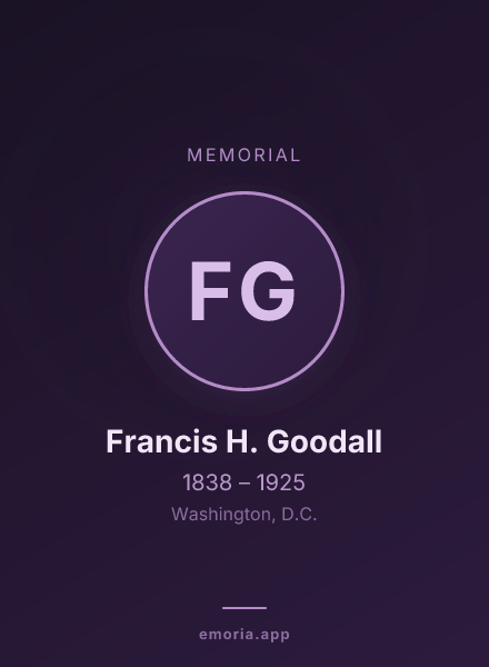 Memorial portrait of Francis H. Goodall