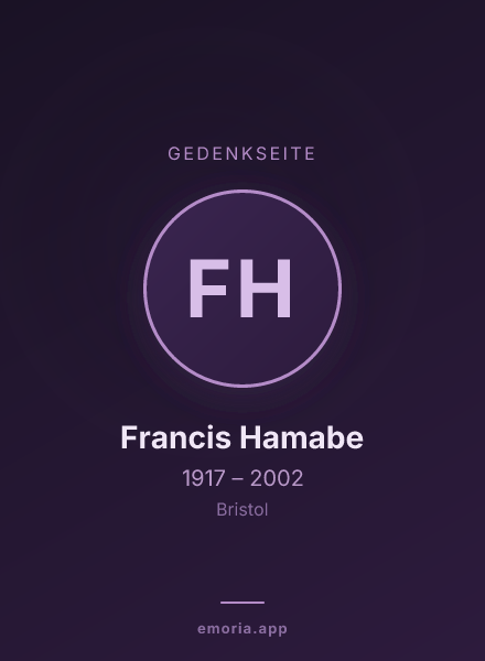 Gedenkportrait von Francis Hamabe